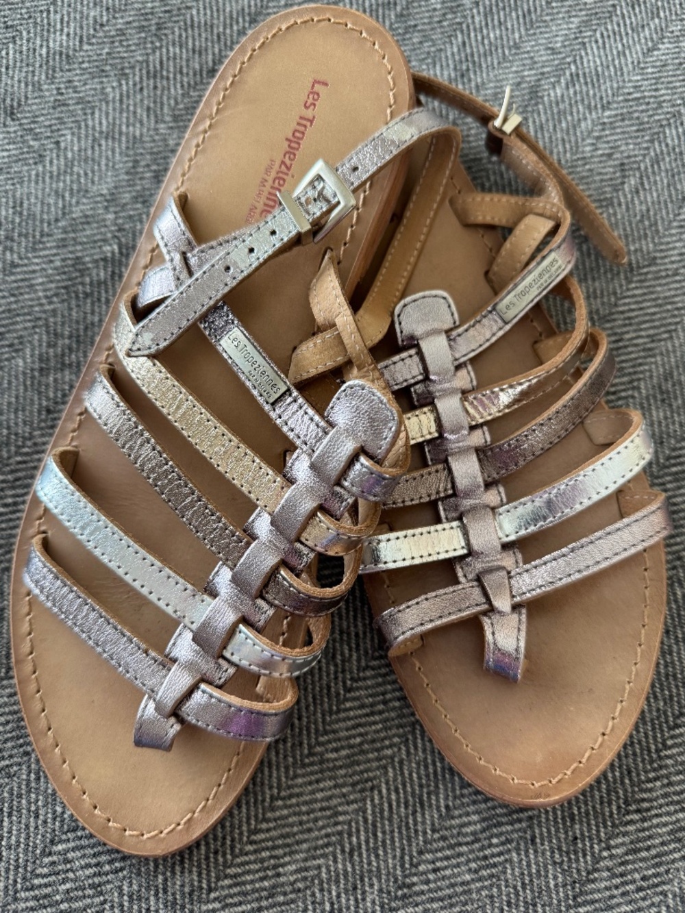LES TROPEZIENNES, MULTI STRAP (GLADIATOR) METALLIC SANDALS